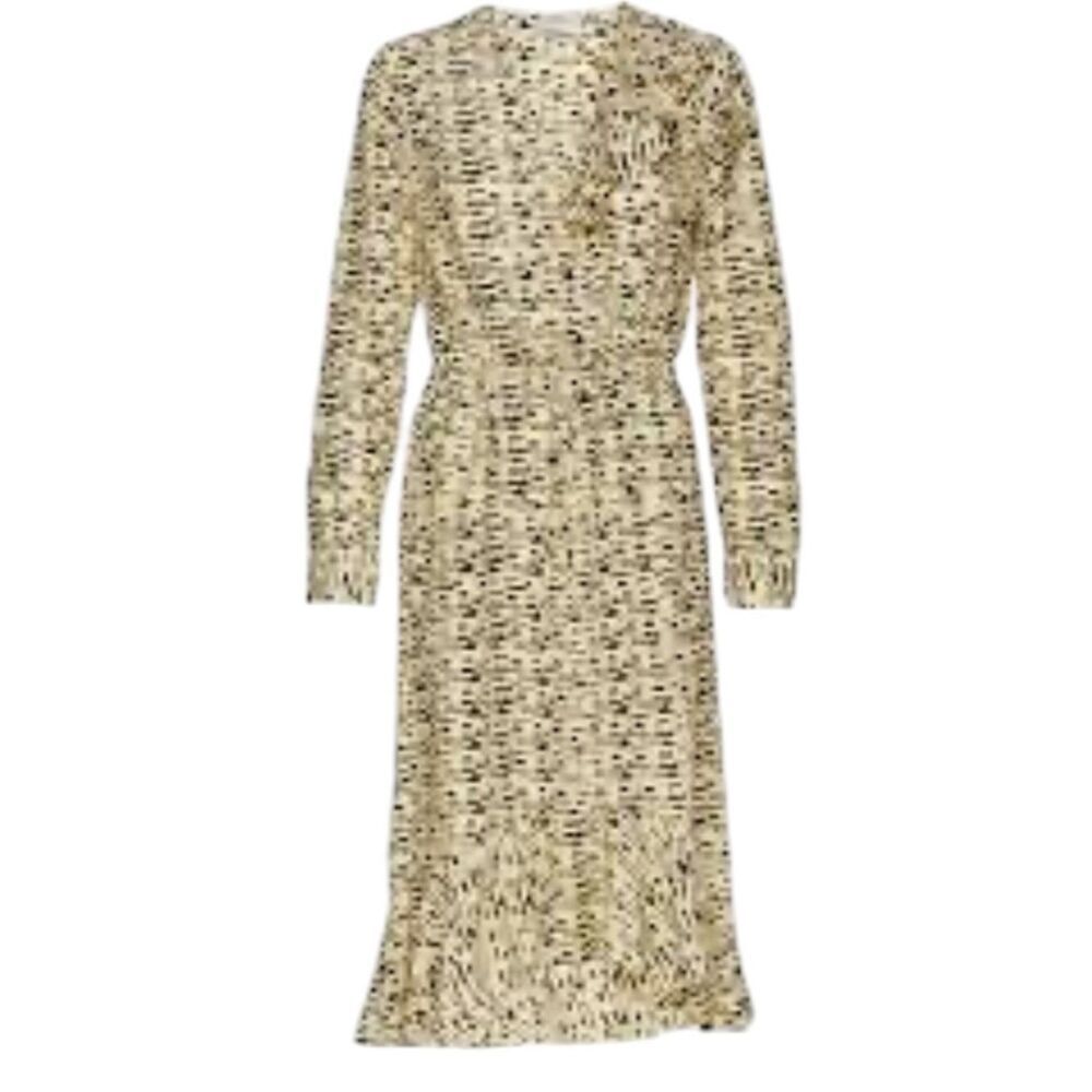 Tiger of Sweden Cream Speckled Long Sleeve Midi Dress size 36 ( small)